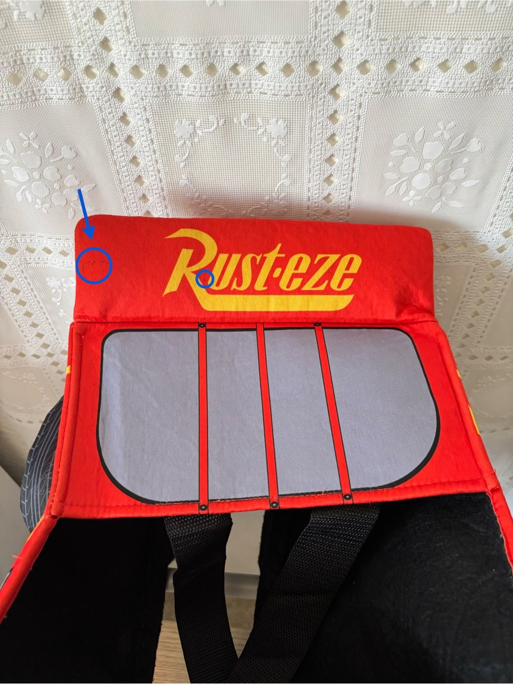 Spirit Halloween Disney Cars Toddler Lightning McQueen 3D Ride-Along Costume - Picture 14 of 16